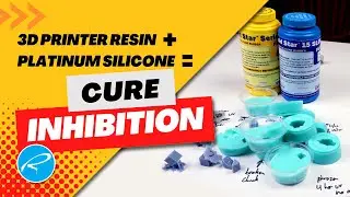 Testing ways to prevent cure inhibition in platinum silicone, when casting 3d resin printed parts.