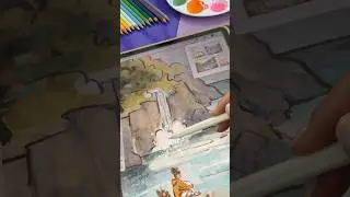 POV: Adding Textures to my Landscape Painting in Procreate #procreatedrawings