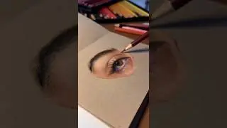 Realistic coloured EYE drawing. #shorts #art