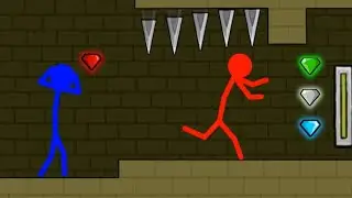 Watergirl and Fireboy, Stickman Animation-Forest Temple Parkour || VERITAS GAMING