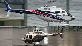 2 BIG RC VARIO HELICOPTER Indoor flight Bell 206 police - Modell Hobby Spiel 2019
