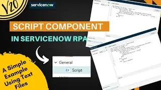 Script Component | Explained with Text (.txt) files | VB.net Code | Service Now RPA Studio