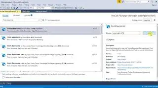 install font awesome nuget package in asp dot net and use