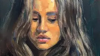 Acrylic portrait through stains, the whole process, part 1