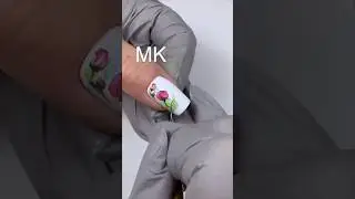Рисуем цветы акварельные капли МК #ногти #дизайн #растекание #маникюр