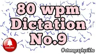 80 WPM English Dictation | 80 Speed English Dictation | English Shorthand 80 wpm | 