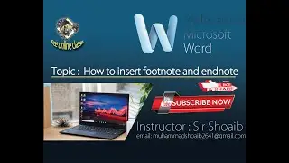 How to insert footnote and endnote in Ms-Word (Topic 35)