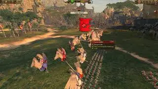 the Emprie and wood elves defend the pass against a Bretonnian lizardmen detachment