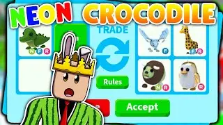 TRADING NEON CROCODILE IN ADOPT ME (ROBLOX TRADE PROOF)