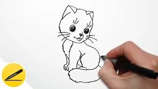 How to Draw a Cat step by step easy for kids  ✔