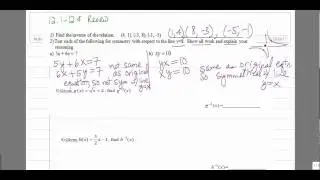 Find Inverse of functions or relations. Check for symmetry with y=x