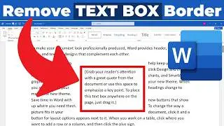 How to Remove Text Box Border in Word Document