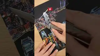 🇭🇰Hong Kong Night Scratch Reveal: What’s Hidden?🌈 #art #painting #scratchart #HK