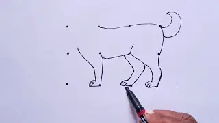 How To Draw Dog Step By Step | How To Dog With Dots