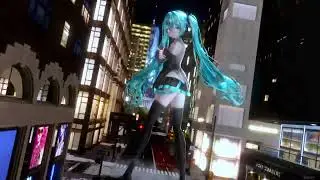 巨大ミクちゃんの命綱 [MMD Giantess Growth]