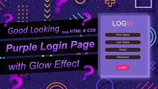 Create Stunning Purple Color Login Page | HTML & CSS Tutorial