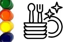 [collection] How to draw dinnerware | Bolalar uchun Idish idishlari rasm chizish|Сурет салу Ыдыс аяқ