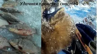 Удачная проверка путика и сетей на озере.