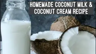 Homemade Coconut Milk & Cream Recipe | How to make Coconut Milk At Home | Vegan Milk | नारियल का दूध