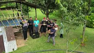 Group photo at durian orchard in Tg Malim