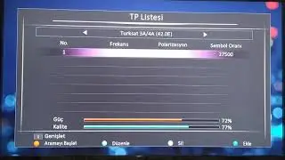 Türksat 4A kanal arama işlemi ,Şebeke arama işlemi Hiremco gt v8
