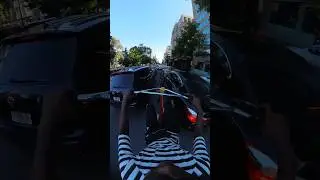 Squeezing through DC traffic on one wheel! 