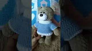 Мишка крючком из плюшевой пряжи🐻1часть уже на канале!