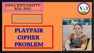 Playfair Cipher (Solved Anna University Question)|Playfair Cipher Problem in tamil|
