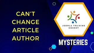 Can't Change Author of Joomla Article