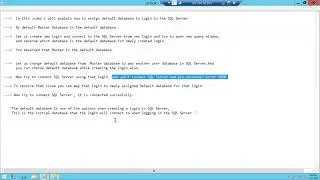 DEFAULT DATABASE IN SQL SERVER