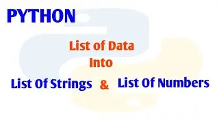 Python Data Cleaning | How Mixed Data Separated  into List of String and List of Numbers