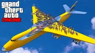 100+ COWS ON A CARGO PLANE! VS TRAIN!? || GTA 5 Online || PC (Funny Moments)