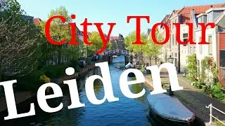 Leiden, The Netherlands (City Center Tour) Walking and Cycling.. GoPro