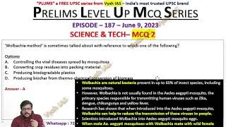 Vysh IAS PLUMS - Episode 187 - Science and Tech | UPSC Prelims Test series | UPSC Prelims daily mcqs