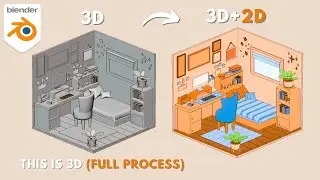 Work and Study Room in Blender 🖥️ | Grease Pencil & Toon Shader ✏️ 💫