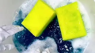 【ASMR】New yellow block sponge × Blue🌌squeezing