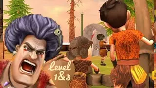 Scary Teacher 3D Stone Age / Level  1&3 Adventure story game#adventure#games#scary#scaryteacher3d