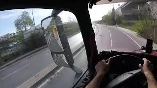 Pov truck driving mercedes actros 1845 in istanbul Turkey