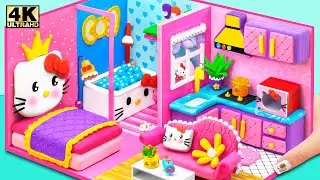 Design Your Own Hello Kitty House: Adorable Rooms from Cardboard & Polymer Clay ❤️ Miniature House