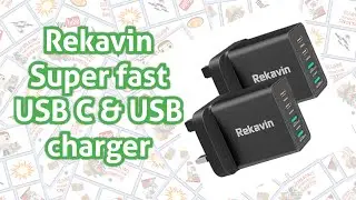 Rekavin Multi USB C Plug Super & Fast Charger, 2 Pack 40W Android Apple, 4 Port Adaptor plug UK