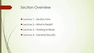 Learn Redis from Scratch : Section Intro