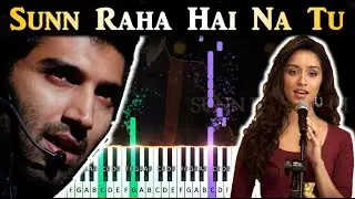 ♫ Sunn Raha Hai Na Tu (Aashiqui 2) || 🎹 Piano Tutorial + Sheet Music (with English Notes) + MIDI