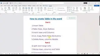 How to create tables in  MS Word part 2- split & merge cells | Resize | Alignment | Formulas