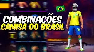 MELHORES COMBINAÇÕES DE ROUPAS NO FREE FIRE COMO A CAMISA DO BRASIL. COMBINAÇÕES CBF AMARELA 2022