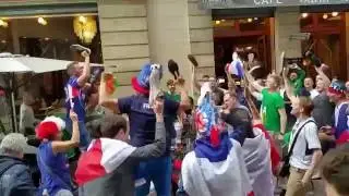 Irish and French fans unite on Bordeaux street! Euro 2016
