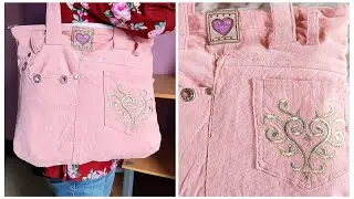 Reciclaje de Telas: Bolso con Pantalón de Corduroy #Tutorial