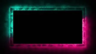 Glowing frame black screen | Neon light border | Frame template video background