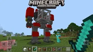 How To Spawn EPIC Robot Mechs In MCPE! // v1.1.5 // Destroys Mobs - Jumps over Hills!