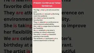 Present Continuous Tense Sentences For Daily Use 