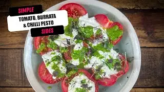 Tomato burrata and spicy chilli pesto.